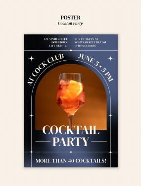 鸡尾酒派对主题宣传海报设计